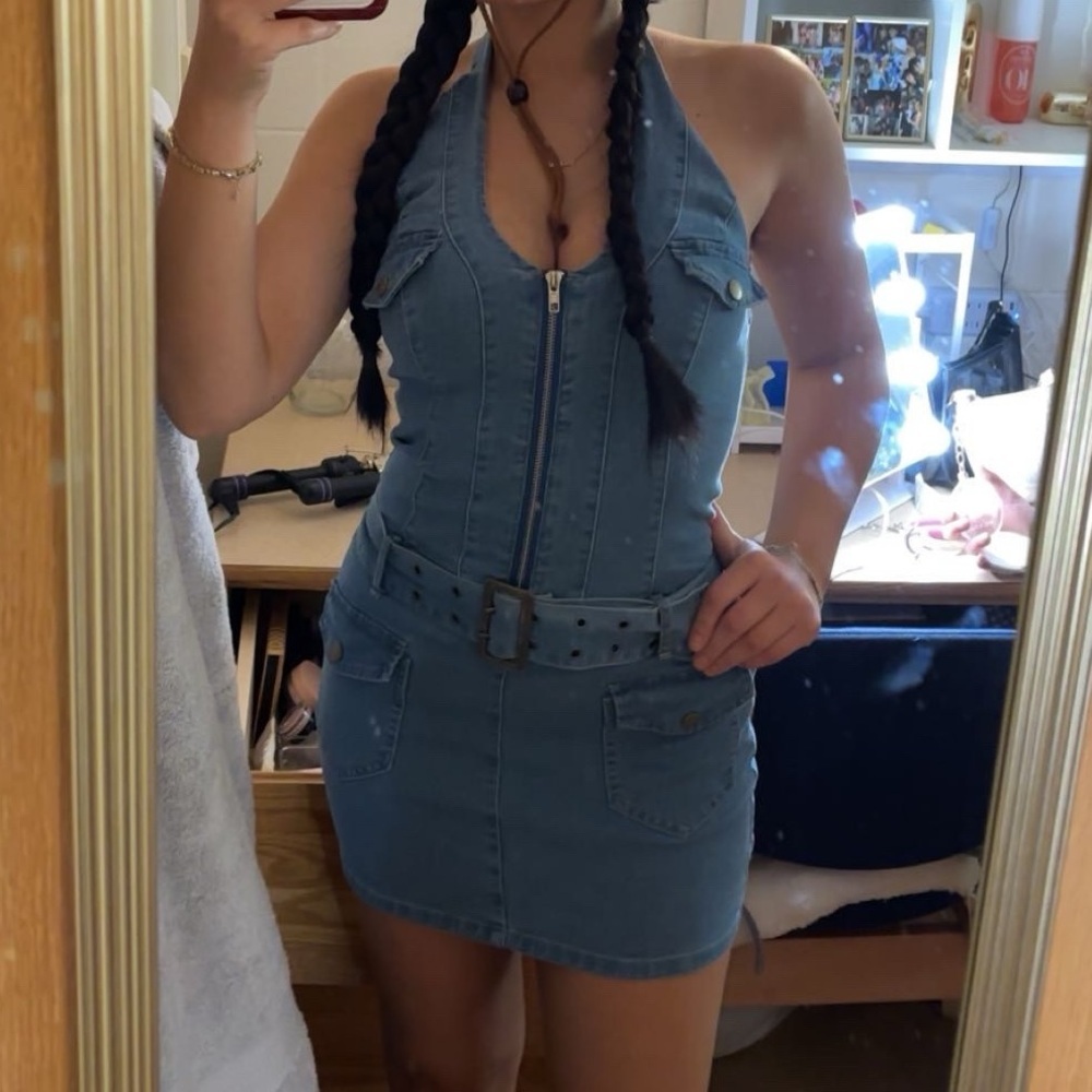 Denim Halter neck dress